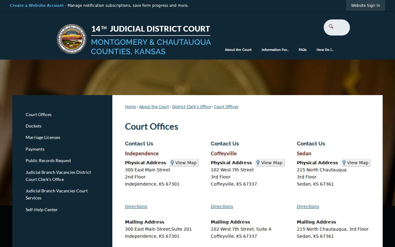 Montgomery County court docket office locations