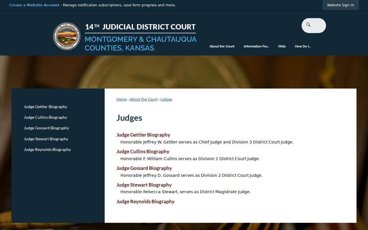 Montgomery County court record judges roster