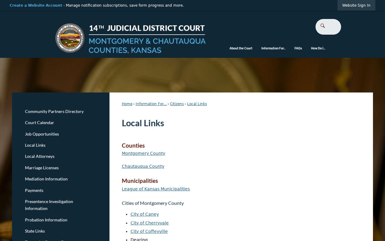 Montgomery County court record local links page