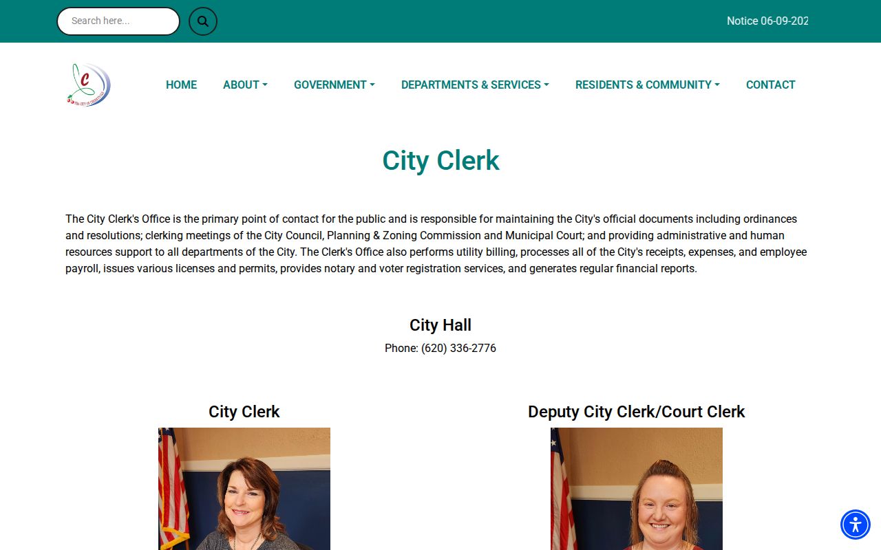 Cherryvale court docket city clerk records page