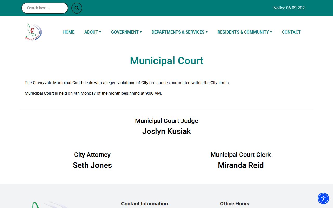 Cherryvale court docket municipal court page