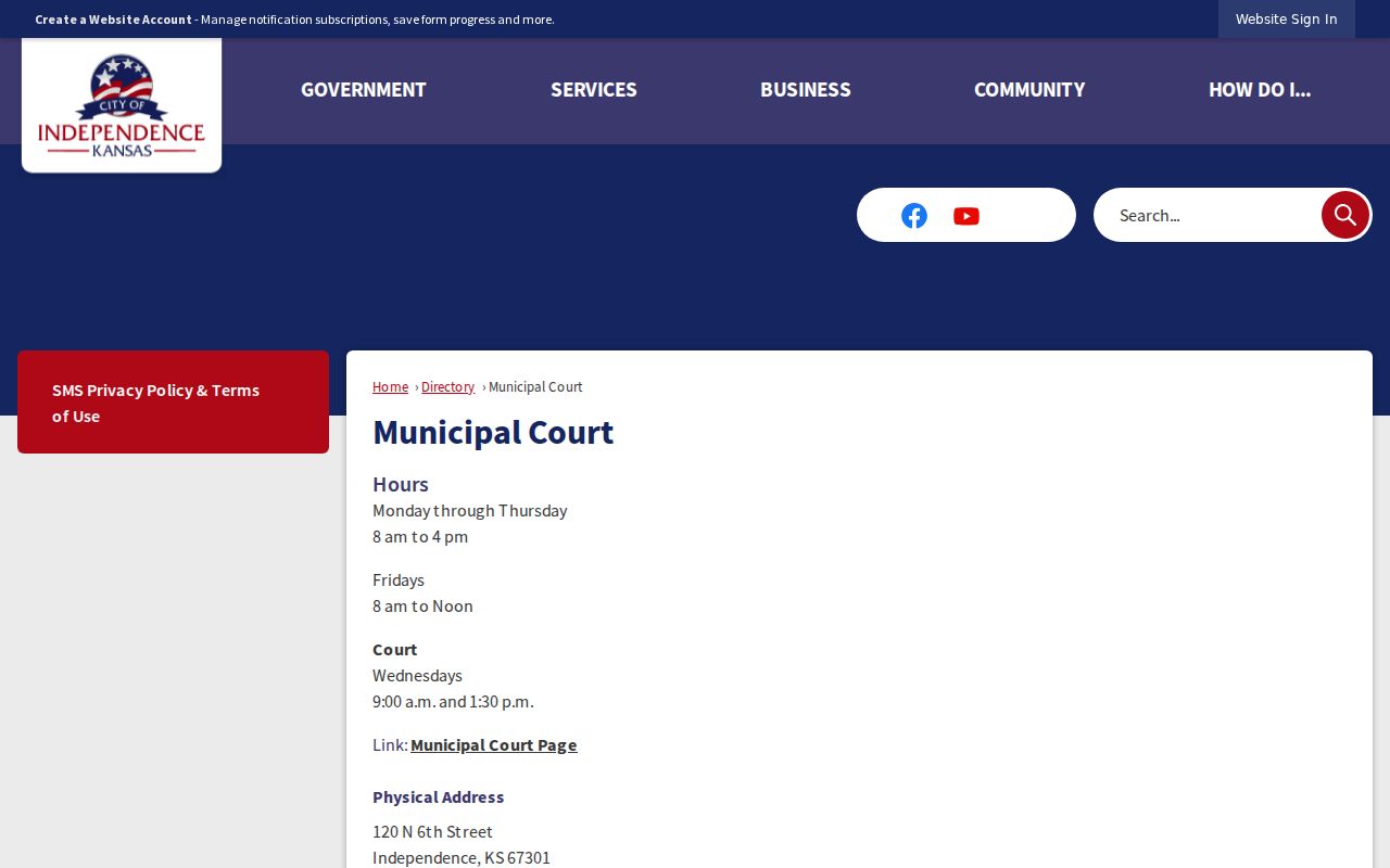 Independence court docket public contact directory